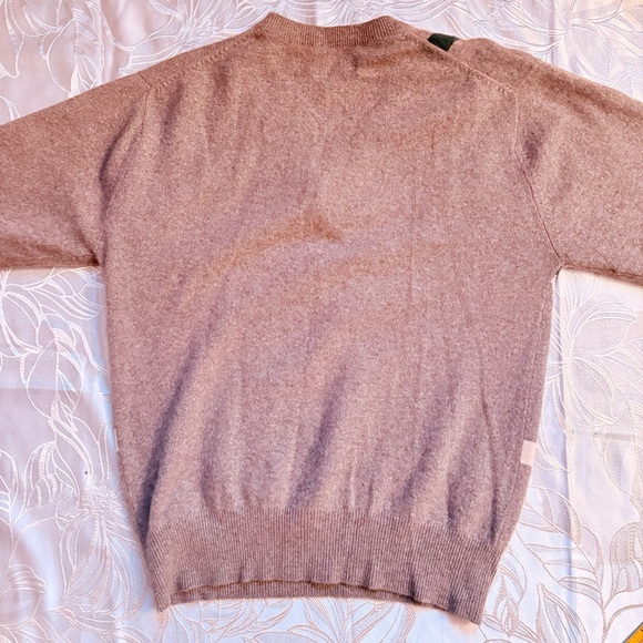 Vintage 80s Cashmere 100% Argyle V-Neck Academia Preppy Golf Vibes Grey M - Picture 16 of 16